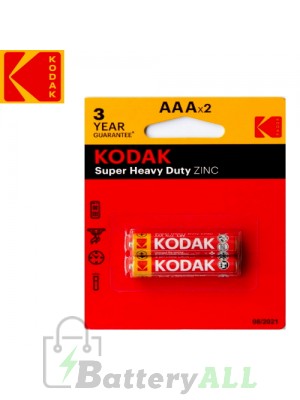 Kodak Zinc Super Heavy Duty AAA / R03(UM-4) / IMPA 792410 1.5V Battery (2 pack)