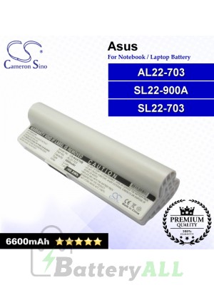CS-AUA7HB For Asus Laptop Battery Model AL22-703 / SL22-703 / SL22-900A (White)