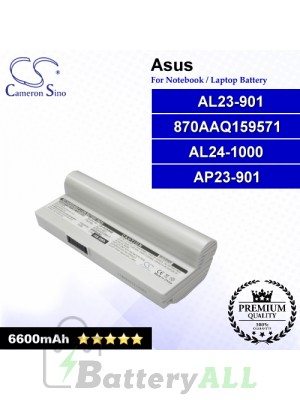 CS-AUA9NB For Asus Laptop Battery Model 870AAQ159571 / AL23-901 / AL24-1000 / AP23-901 (White)