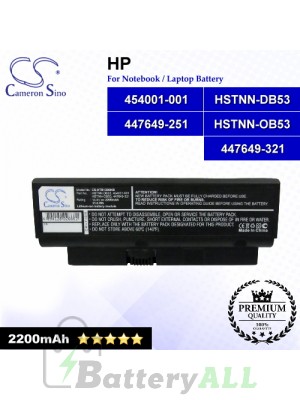 CS-HTB1200NB For Compaq Laptop Battery Model 447649-251 / 447649-321 / 454001-001 / HSTNN-DB53 / HSTNN-OB53