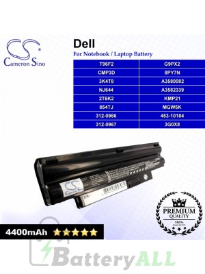 CS-DE1012NB For Dell Laptop Battery Model 2T6K2 / 312-0966 / 312-0967 / 3G0X8 / 3K4T8 / 453-10184 / 854TJ (Black)
