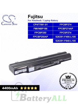 CS-FUH520NB For Fujitsu Laptop Battery Model CP477891-01 / FMVNBP186 / FPCBP250 / FPCBP250AP / FPCBP274