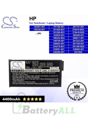CS-CP1700 For HP Laptop Battery Model 182281-001 / 190336-001 / 191169-001 / 191258-B21 / 191259-B21 / 192835-001
