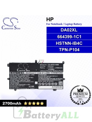 CS-HPE216NB For HP Laptop Battery Model 664399-1C1 / DA02XL / HSTNN-IB4C / TPN-P104