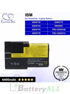CS-IBA22E For IBM Laptop Battery Model 02K6739 / 02K6743 / 02K6776 / 02K6778 / 02K6779 / 08K8027 / FRU 02K6740
