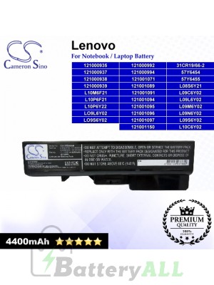 CS-LVG460NB For Lenovo Laptop Battery Model 121000935 / 121000937 / 121000938 / 121000939 / 121000992
