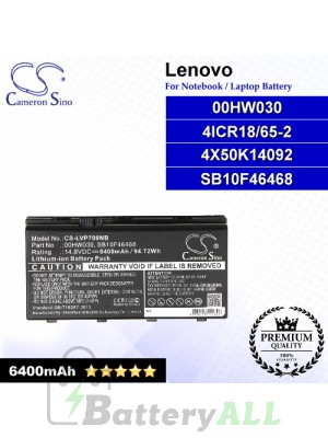 CS-LVP700NB For Lenovo Laptop Battery Model 00HW030 / 4ICR18/65-2 / 4X50K14092 / SB10F46468