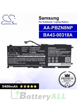 CS-SNP701NB For Samsung Laptop Battery Model AA-PBZN8NP / BA43-00318A