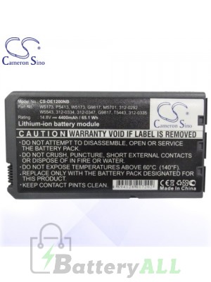 CS Battery for Dell 312-0334 / 312-0347 / G9817 / W5173 / 312-0335 Battery L-DE1200NB