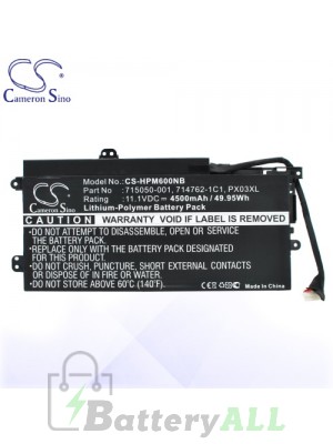 CS Battery for HP 715050-001 / 714762-1C1 / PX03XL / HP TPN-C109 Battery L-HPM600NB