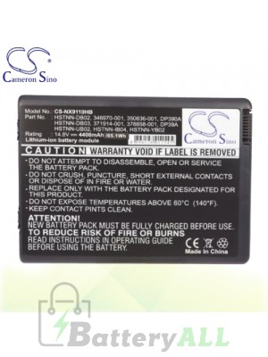 CS Battery for HP Pavilion ZV5183EA-PB862EA / ZV5330US / zv5347WM Battery 4400mah NX9110HB