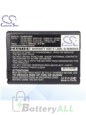 CS Battery for HP Pavilion ZV5013AP-DV525P / ZV5132EA / ZD8139EA Battery 6600mah L-NX9110HX