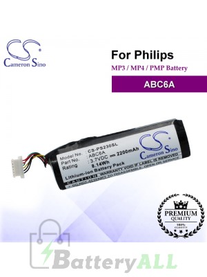 CS-PS230SL For Philips Mp3 Mp4 PMP Battery Model ABC6A