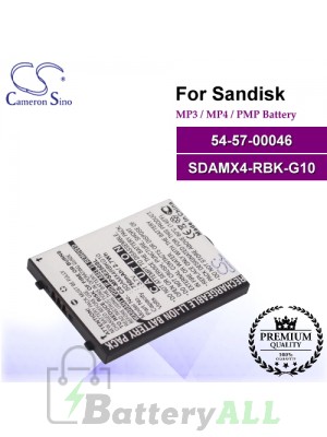 CS-MPSE250SL For SanDisk Mp3 Mp4 PMP Battery Model 54-57-00046 / SDAMX4-RBK-G10