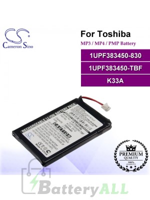 CS-TS001SL For Toshiba Mp3 Mp4 PMP Battery Model 1UPF383450-830 / 1UPF383450-TBF / K33A