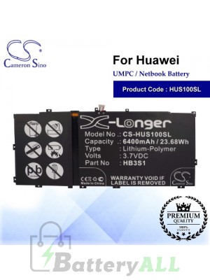 CS-HUS100SL For Huawei UMPC Netbook Battery Model HB3S1
