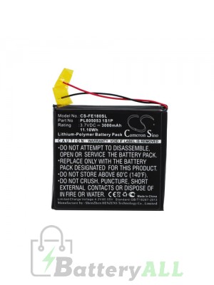 Fiio PL805053 1S1P Battery Replacement (CameronSino Brand) 3000mAh CS-FE180SL-A1