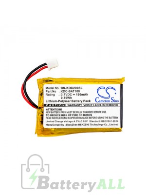 KOAMTAC KDC-BAT100 Battery Replacement (CameronSino Brand) 190mAh CS-KDC200SL-BS3