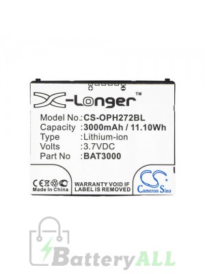 Opticon T65114B00028 Battery Replacement (CameronSino Brand) 3000mAh CS-OPH272BL-BS3