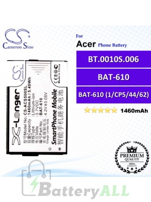 CS-ACS500SL For Acer Phone Battery Model BAT-610 / BAT-610 (1/CP5/44/62) / BT.0010S.006
