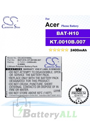 CS-ACX100SL For Acer Phone Battery Model BAT-H10 / KT.0010B.007