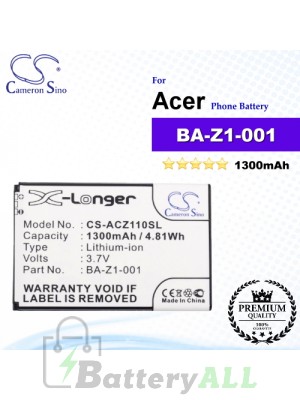 CS-ACZ110SL For Acer Phone Battery Model BA-Z1-001 / BA-Z1-003