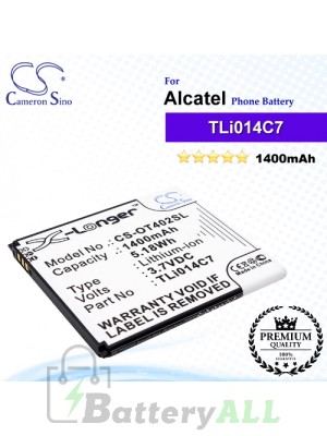 CS-OT402SL For Alcatel Phone Battery Model TLi014C7