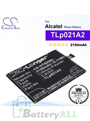 CS-OT605SL For Alcatel Phone Battery Model TLp021A2