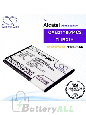 CS-OT960XL For Alcatel Phone Battery Model CAB31Y0008C2 / CAB31Y0014C2 / TLiB31Y
