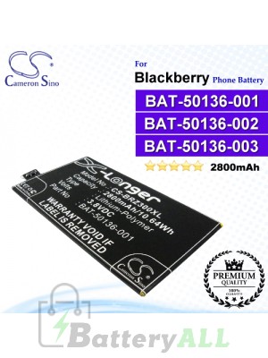 CS-BRZ300XL For Blackberry Phone Battery Model BAT-50136-001 / BAT-50136-002 / BAT-50136-003 / BAT-50136-101 / CUWV1 / STR100-2
