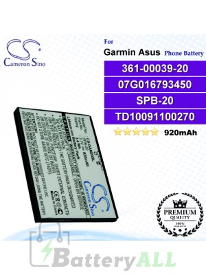 CS-GAM20SL For Garmin-Asus Phone Battery Model 361-00039-20_07G016793450 / SPB-20 / TD10091100270 / TD10093000627 / TDTD10093000695
