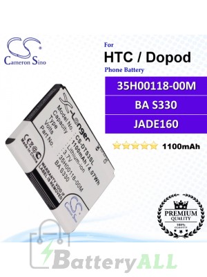 CS-DTS3SL For HTC / Dopod Phone Battery Model 35H00118-00M / BA S330 / JADE160