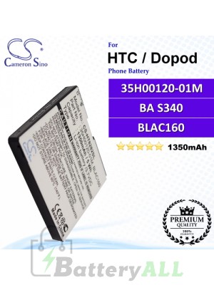 CS-HT8282SL For HTC / Dopod Phone Battery Model 35H00120-01M / BA S340 / BLAC160