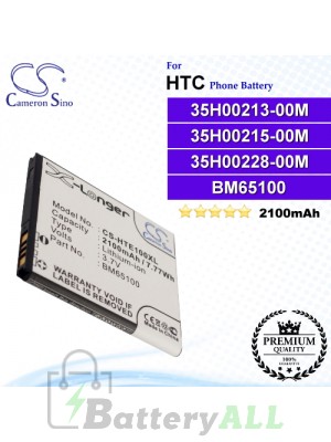 CS-HTE100XL For HTC Phone Battery Model 35H00213-00M / 35H00215-00M / 35H00228-00M / 35H00228-01M / 99H11740-00 / BA S930 / BA S970 / BM65100