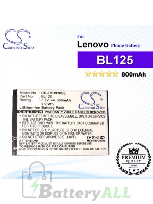 CS-LTD910SL For Lenovo Phone Battery Model BL125