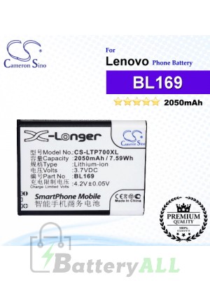 CS-LTP700XL For Lenovo Phone Battery Model BL169