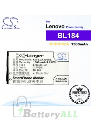 CS-LVA390SL For Lenovo Phone Battery Model BL184