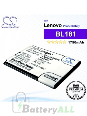 CS-LVA660SL For Lenovo Phone Battery Model BL181