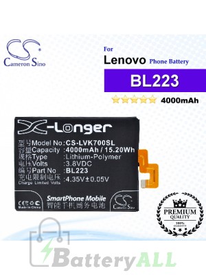 CS-LVK700SL For Lenovo Phone Battery Model BL223
