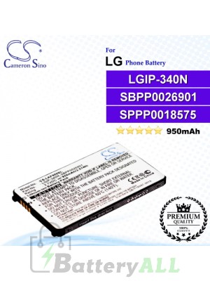 CS-LKF900SL For LG Phone Battery Model LGIP-340N / SBPP0026901 / SPPP0018575