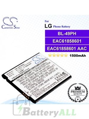 CS-LKP490SLFor LG Phone Battery Model BL-49PH / EAC61858601 / EAC61858601 AAC