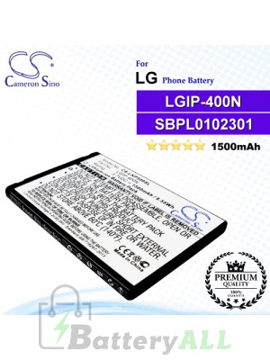 CS-LKP509SLFor LG Phone Battery Model LGIP-400N / LGIP-400V / SBPL0102301 / SBPL0102302