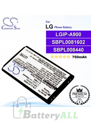 CS-LLX150SL For LG Phone Battery Model SBPL0081602 / LGIP-A900 / SBPL008440