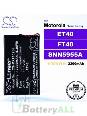 CS-MXT152SL For Motorola Phone Battery Model ET40 / FT40 / SNN5955A / SNN5956A