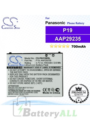 CS-PAX100SL For Panasonic Phone Battery Model P19 / AAP29235