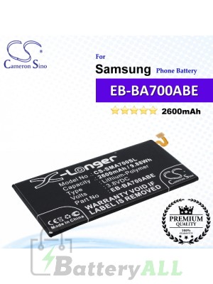 CS-SMA700SL For Samsung Phone Battery Model EB-BA700ABE / GH43-04340A