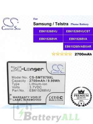 CS-SMT879XL For Samsung Phone Battery Model EB615268VU / EB615268VUCST / EB615268VK / EB615268VA / EB615268VABXAR