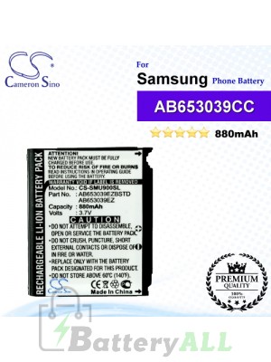 CS-SMU900SL For Samsung Phone Battery Model AB653039CC