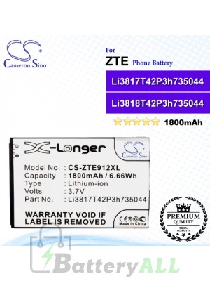 CS-ZTE912XL For ZTE Phone Battery Model Li3817T42P3h735044 / Li3818T42P3h735044