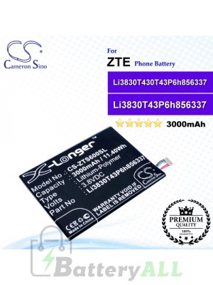 CS-ZTS600SL For ZTE Phone Battery Model Li3830T43P6h856337 / Li3830T430T43P6h856337